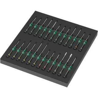 Wera 9715 Schaumstoffeinlage Kraftform Micro Set 1 9715, Schraubendreher (schwarz/grün, für Tool Rebel Werkstattwagen)