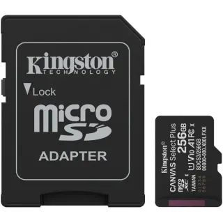 Kingston Canvas Select Plus 256 GB MicroSDXC, Speicherkarte (schwarz, UHS-I U1, Class 10, V10)