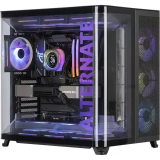 ALTERNATE Gaming-PC • RTX 5080 • AMD Ryzen™ 7 9800X3D • 32 GB RAM (schwarz/transparent, Windows 11 Home)