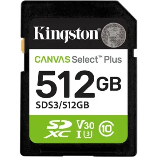 Kingston Canvas Select Plus 512 GB SDXC, Speicherkarte (UHS-I U3, Class 10, V30)