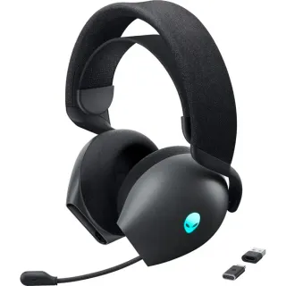 Dell Alienware Tri-Mode Wireless AW725H Dark Side of the Moon, Gaming-Headset (schwarz, Hi-Res Audio, Bluetooth, 2,4 GHz, Kabel)