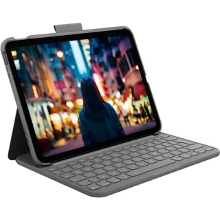 Logitech Slim Folio, Tastatur (schwarz, DE-Layout, Scherenmechanik, für iPad 10. Generation)