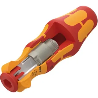Wera 837 i RA Kraftform Kompakt VDE Handhalter mit Ratschenfunktion, Schraubendreher (rot/gelb, für Wera VDE-Wechselklingen)