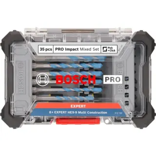 Bosch Professional PRO Impact Mixed Bit-Set, 35-teilig, Bohrer- & Bit-Satz (Schrauberbits und Multi Construction Bohrer)