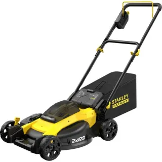 Stanley Akku-Rasenmäher (SFMCMW2651M-QW), 36Volt (2x18V) (schwarz/gelb, 2x 4,0 Ah-Lithium-Ionen-Akku)