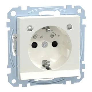 Merten Schutzkontakt-Steckdose mit erhöhtem Berührungsschutz und LED-Beleuchtung, 16 Ampere, 250 Volt (weiß (glänzend), Retail)
