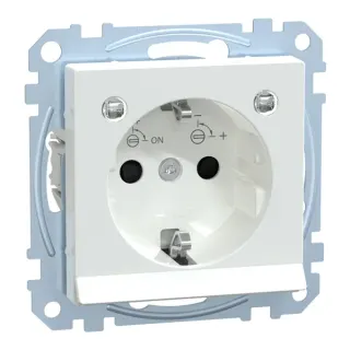 Merten Schutzkontakt-Steckdose mit Lichtauslösung und LED-Beleuchtung, Typ MEG2304-0325 (weiß (glänzend), Retail)