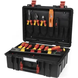 Wiha Werkzeug-Set Basic Set L electric (rot/gelb, 18-teilig, mit Koffer)