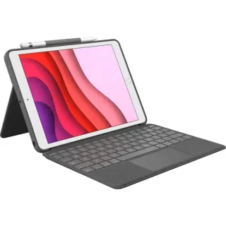 Logitech Combo Touch, Tastatur (grau, DE-Layout, Scherenmechanik, für iPad 9./8. /7. Generation)