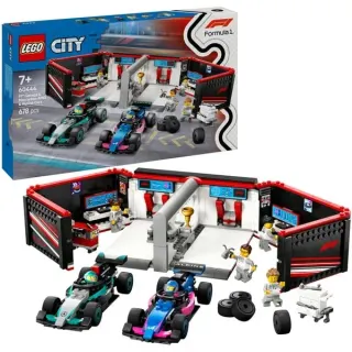LEGO 60444 City F1 Garage mit Mercedes-AMG & Alpine Rennautos, Konstruktionsspielzeug