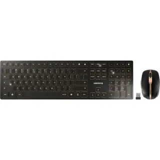 CHERRY DW 9100 SLIM, Desktop-Set (schwarz/bronze, EU-Layout (QWERTY), Cherry SX-Scherentechnologie)