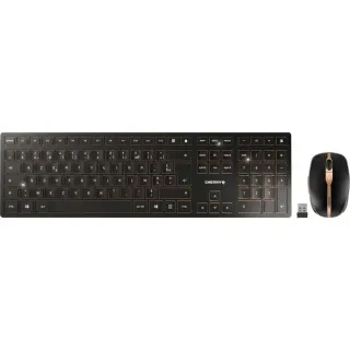 CHERRY DW 9100 SLIM, Desktop-Set (schwarz/bronze, FR-Layout, Cherry SX-Scherentechnologie)
