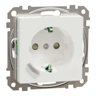 Merten Connected Schutzkontaktsteckdose Typ F mit Smart-Funktion und Ein-/Ausschalter (weiß (glänzend), Retail)