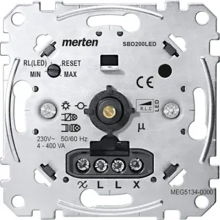 Merten Universal-Drehdimmer-Einsatz für LED-Lampen Typ MEG5134-0000, Unterputz, 230 Volt (Retail)