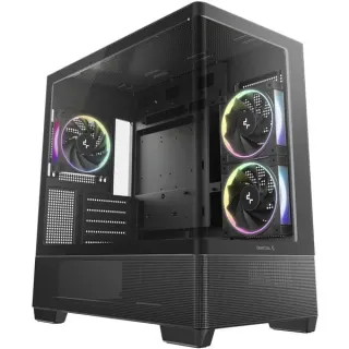 DeepCool CG380U 3F, Tower-Gehäuse (schwarz, Panoramaglas-Gehäuse)