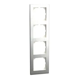Merten Decor-Rahmen vierfach mit Montagerichtung horizontal und vertikal, Kunststoff, matt, Schutzart IP20 (edelstahl, Retail)