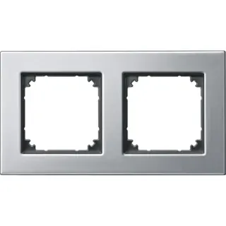 Merten Metallrahmen zweifach waagerecht und senkrecht Montage Typ 475260 (platin, Retail)
