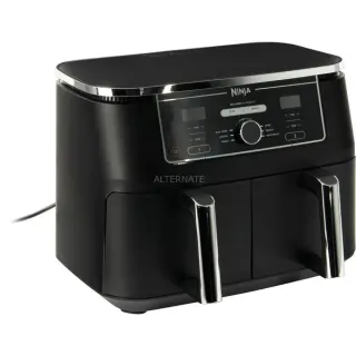 Ninja Foodi MAX Dual Zone Heißluftfritteuse AF400EU (schwarz, 2.470 Watt, 2 Körbe je 4,75 Liter)