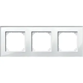 Merten Rahmen aus Glas, 3-fach, für waagerechte und senkrechte Montage, Typ 489319 (weiß (glänzend), Retail)