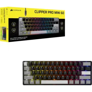 Corsair CLIPPER PRO MINI 60, Gaming-Tastatur (schwarz, DE-Layout, Corsair MGX Hyperdrive)