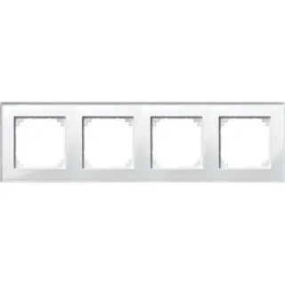 Merten Rahmen Glas vierfach für waagerechte und senkrechte Montage, Typ 489419 (weiß (glänzend), Retail)