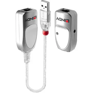 Lindy USB 1.1 Cat.6 Extender, USB-Extender (silber, 50m)