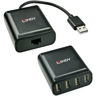 Lindy 4 Port USB 2.0 Cat.6 Extender, USB-Extender (schwarz, 60m)