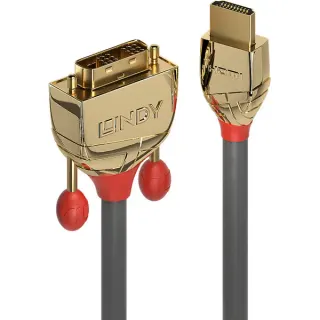 Lindy HDMI an DVI Kabel, Gold Line (grau, 10m)