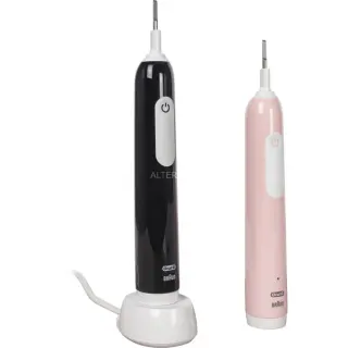 Oral-B Pro 1 Duo Cross Action mit 2. Handstück, Elektrische Zahnbürste (schwarz/pink)