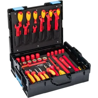 Hazet Werkzeug-Set 150/39 Hochvolt, schutzisoliert VDE, 39-teilig (rot/gelb, 1/2", in L-BOXX)