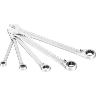 Hazet Knarren Ring-Maulschlüssel-Satz (606/5), 5-teilig, Schraubenschlüssel (mit umschaltbarer Knarrenfunktion)