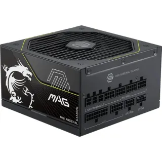 MSI MAG A1000PLS PCIE5 1000W, PC-Netzteil (schwarz, 1x 12-Pin High Power GPU, 4x PCIe, Kabelmanagement, 1000 Watt)