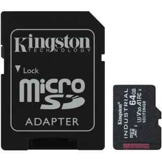 Kingston Industrial 64 GB microSDHC, Speicherkarte (schwarz, UHS-I U3, Class 10, V30, A1)