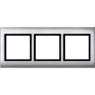 Merten Rahmen dreifach waagerecht und senkrecht montierbar, Kunststoff, lackiert, glänzend (aluminium, Retail)