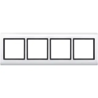 Merten Rahmen vierfach waagerecht und senkrecht Montage Typ 400419 Kunststoff glänzend (weiß (glänzend), Retail)