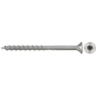 fischer Spanplattenschraube PowerFast II 6,0x60 Senkkopf TX (100 Stück, mit Teilgewinde, Edelstahl A4)