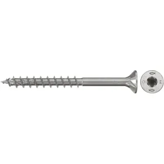 fischer Spanplattenschraube PowerFast II 4,5x50 Senkkopf TX (200 Stück, mit Teilgewinde, Edelstahl A4)