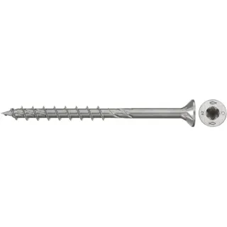 fischer Spanplattenschraube PowerFast II 6,0x60 Senkkopf TX (100 Stück, mit Teilgewinde, Edelstahl A2)