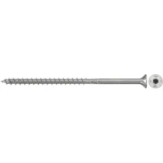 fischer Spanplattenschraube PowerFast II 5,0x80 Senkkopf TX (100 Stück, mit Teilgewinde, Edelstahl A2)