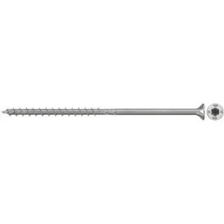 fischer Spanplattenschraube PowerFast II 6,0x100 Senkkopf TX (100 Stück, mit Teilgewinde, Edelstahl A4)
