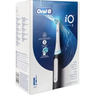 Oral-B iO Series 3 Matt Black mit Reiseetui, Elektrische Zahnbürste (schwarz, Matt Black)
