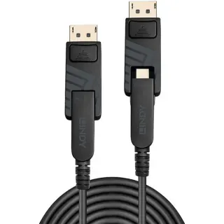 Lindy Fibre Optic Hybrid DisplayPort 1.4 Kabel (schwarz, 30 Meter, 8K 60Hz)