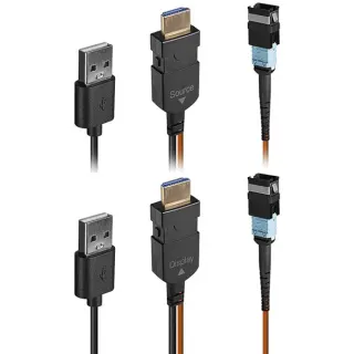 Lindy 100m MPO-Glasfaser HDMI 8K60 Extender, HDMI Verlängerung (orange/schwarz)