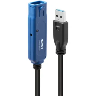 Lindy USB 3.0 Aktivverlängerung Pro, Verlängerungskabel (schwarz/blau, 20m)