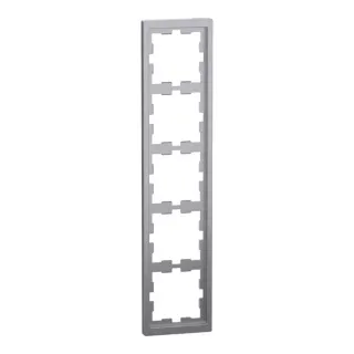 Merten Rahmen fünffach Edelstahl D-Life Typ MEG4050-6536, lackierter Thermoplast, glänzend (edelstahl, Retail)
