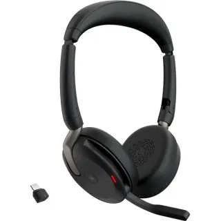Jabra Evolve2 65 Flex Duo WLC, mit Ladepad, Headset (schwarz, Stereo, Microsoft Teams, USB-C, Link380c)