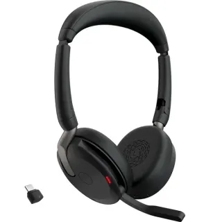 Jabra Evolve2 65 Flex Duo WLC, mit Ladepad, Headset (schwarz, Stereo, UC, USB-C, Link380c)