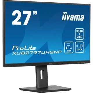 iiyama Prolite XUB2797UHSNP-B1, LED-Monitor (68.5 cm (27 Zoll), schwarz (matt), 4K UHD, IPS, USB-C-Dock, KVM-Switch, RJ45)