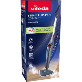 Vileda Dampfreiniger Steam Plus Pro Compact (schwarz/rot)