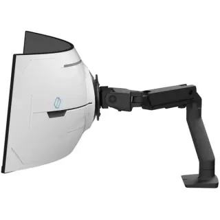 Ergotron HX Monitor Arm mit VHD-Gelenk, Tischhalterung, Monitorhalterung (schwarz (matt), für 1000 R Curved Monitore)